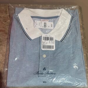 Brooks Brothers Light Blue Polo with White Collar Brand New XXL